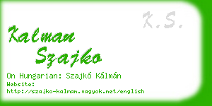 kalman szajko business card